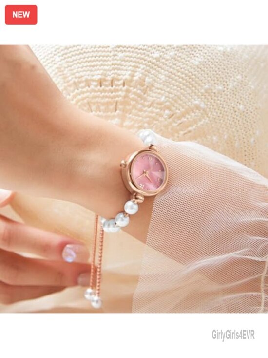 Elegant Pearl Bracelet Watch Women Small Round Dial Analog Quartz Waterproof main image 5